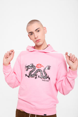 Felpa Dragone Hoodie       rosa