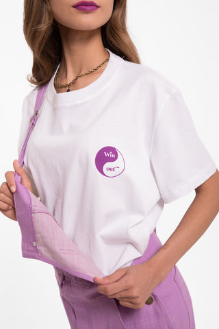 T shirt Noodles Viola      Bianco