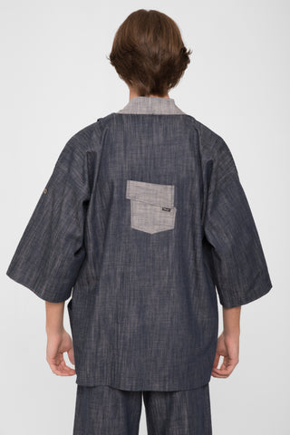 Kimono tela denim     indaco