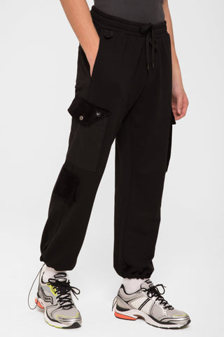 pantalone in tessuto felpa     nero