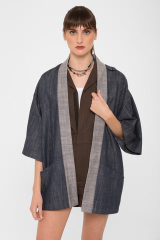 Kimono  tela denim      indaco