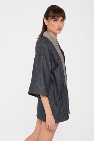 Kimono  tela denim      indaco