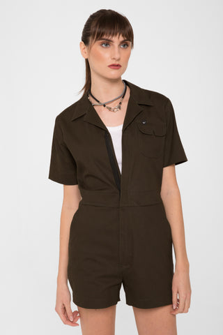 Jumpsuit corta     verde militare