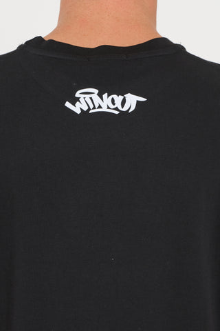 Logo Tag Over T shirt - Black 