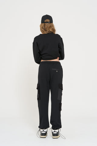 pantalone in tessuto felpa     nero