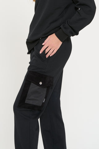 pantalone in tessuto felpa     nero