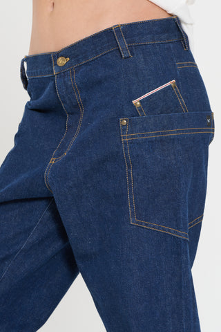 Pantalone denim tasche laterali