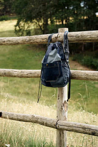 borsa denim patchwork