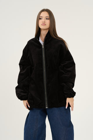 Bomber in velluto nero