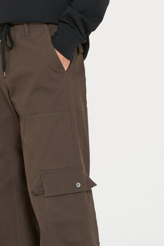 Pantalone cargo  tasche    verde militare