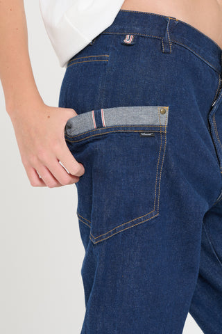 Pantalone denim tasche laterali