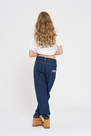 Pantalone denim tasche laterali