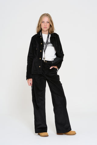 Giacca workwear black velvet