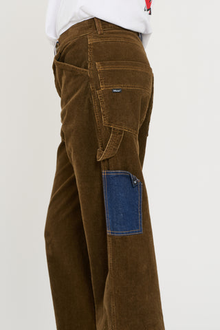 Pantalone carpenter brown velvet