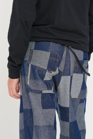 Pantalone a palazzo denim patchwork